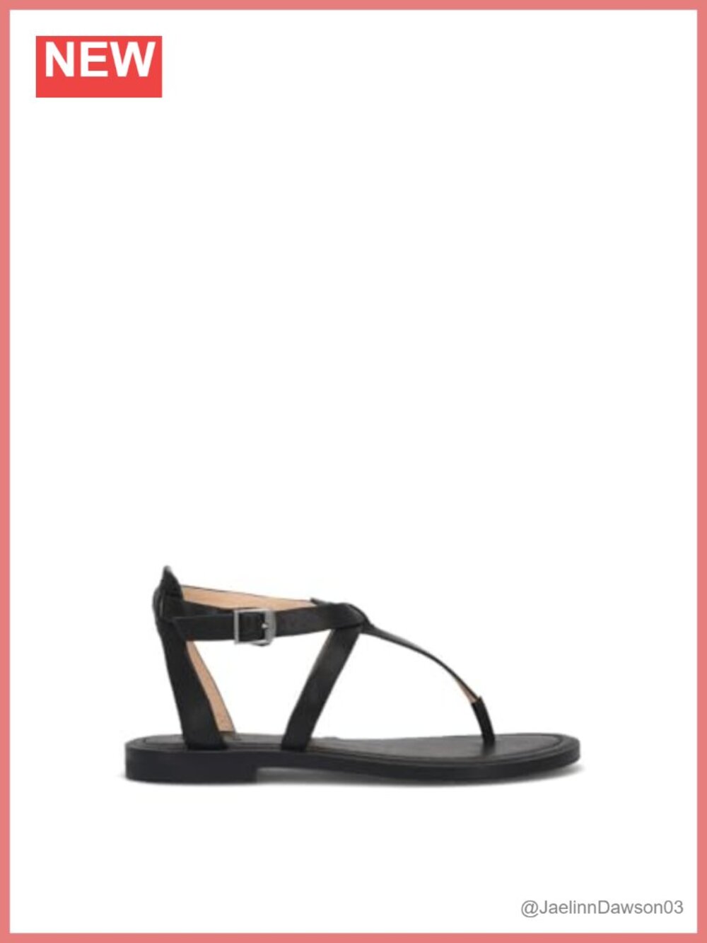 Women's Leather Strappy Flat Sandals with Padded Footbed Ankle Strap